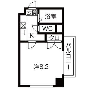 シティライフ一社南(1K/2階)の間取り写真