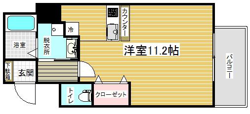 プライムレジデンス神戸・県庁前(1K/6階)の間取り写真