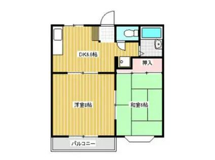 コーポ朝日・昭和(2DK/1階)の間取り写真