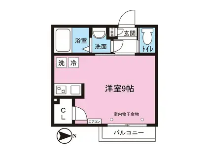 リンデンハウス(ワンルーム/1階)の間取り写真