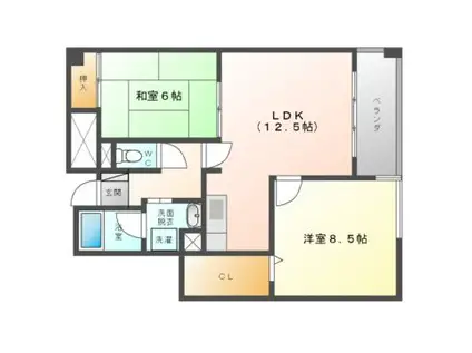 カーサカーラ(2LDK/2階)の間取り写真