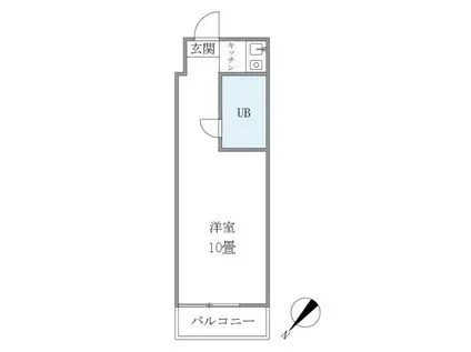 タウンハイツ銀座(ワンルーム/4階)の間取り写真