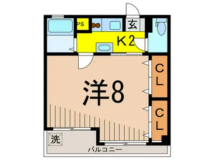 ハウスM(1K/2階)の間取り写真
