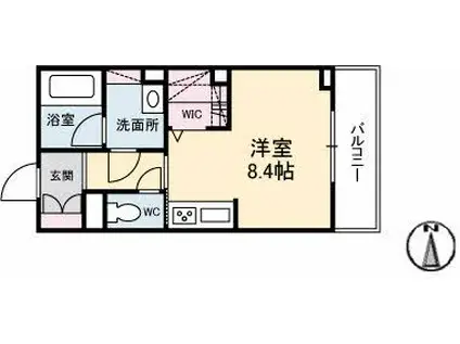 シャーメゾンステージ宇品東(ワンルーム/3階)の間取り写真