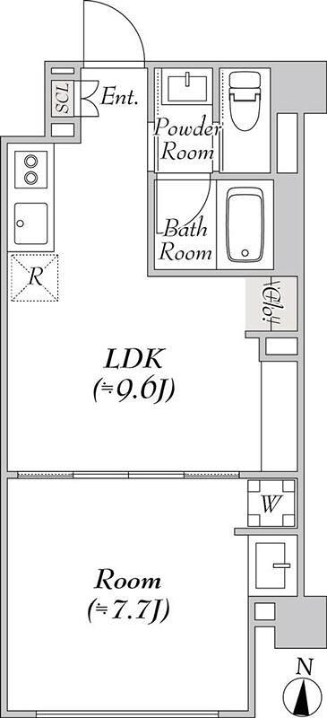LUMIEC KITASENJU(1LDK/1階)の間取り写真
