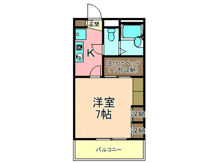 レオパレスルーエンハイム(1K/3階)の間取り写真