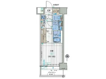 オーキッドレジデンス森下(1K/3階)の間取り写真