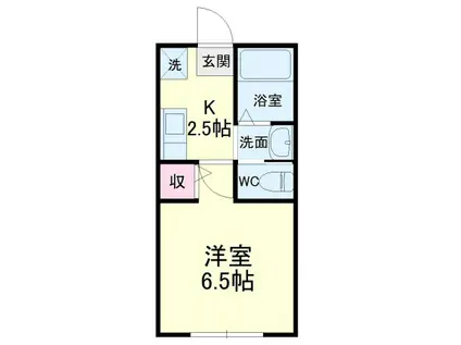 グラーヴェ幸(1K/2階)の間取り写真