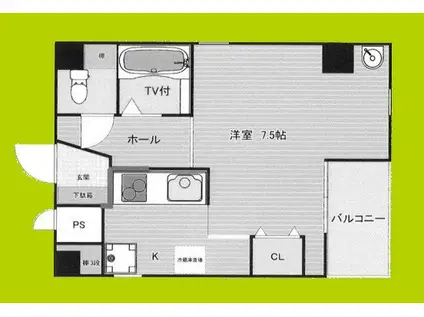 アロンディール本庄東(ワンルーム/7階)の間取り写真