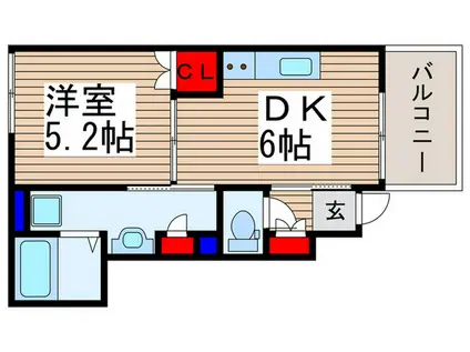グレンディール(1DK/1階)の間取り写真
