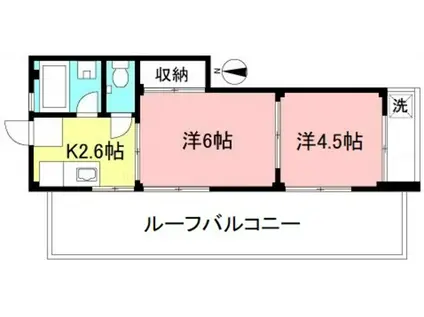 マンショングレース(2K/3階)の間取り写真