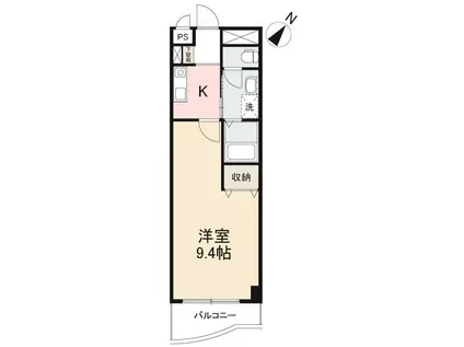 グランプレミアゆめ西(1K/3階)の間取り写真