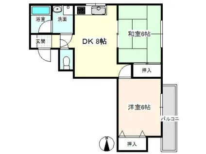 MYビル(2DK/4階)の間取り写真