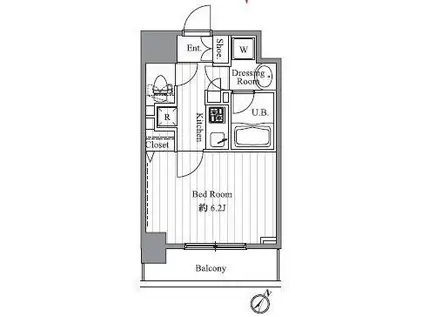 T&G神田マンション(1K/6階)の間取り写真