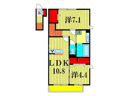 クラーヴォII(2LDK/2階)の間取り写真