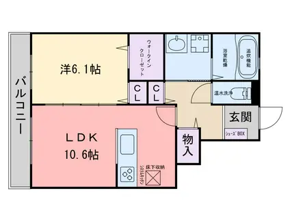 グランチェスタI(1LDK/1階)の間取り写真