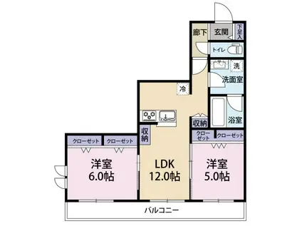 GRAN FELICIA(2LDK/2階)の間取り写真