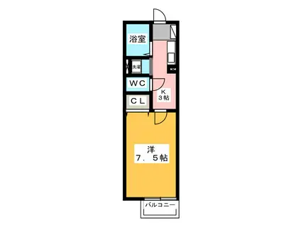 マーメゾン アイ(1K/1階)の間取り写真