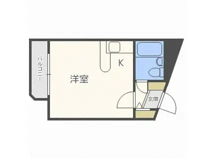 クリオ山鼻南壱番館(ワンルーム/2階)の間取り写真