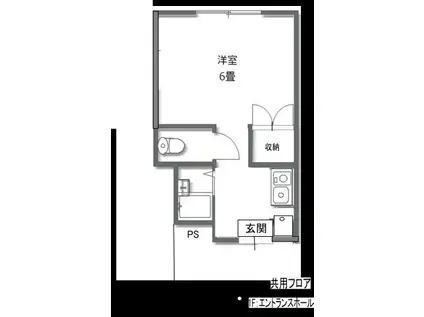 ミヤビハイツII(1K/2階)の間取り写真
