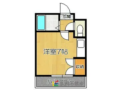 WILLOW COURT 福工大前(ワンルーム/1階)の間取り写真