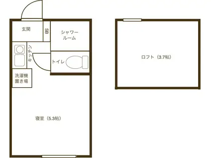 響橋テラス(ワンルーム/1階)の間取り写真