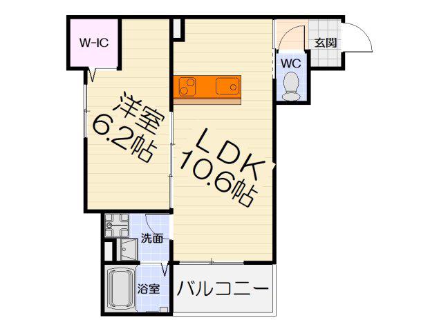 S-RANK豊中町(1LDK/2階)の間取り写真