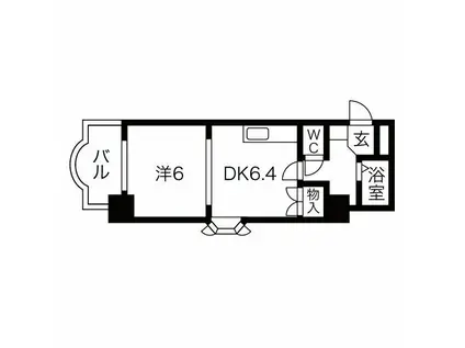 ル・ソレイユ(1DK/8階)の間取り写真