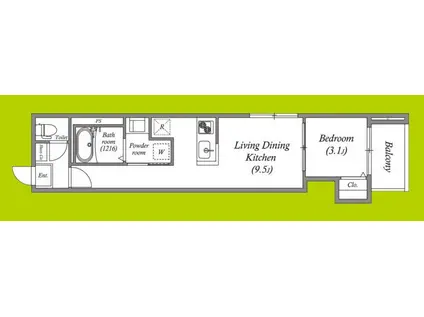 ハーモニーテラス西今川(1LDK/1階)の間取り写真