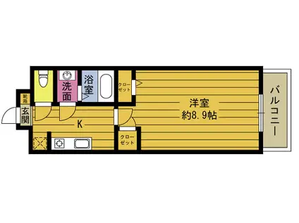 ガーデンハウス石垣(1K/3階)の間取り写真