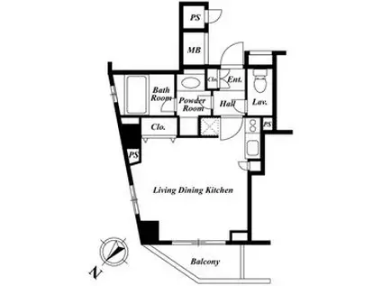 セントラルクリブ六本木Ⅱ(ワンルーム/6階)の間取り写真
