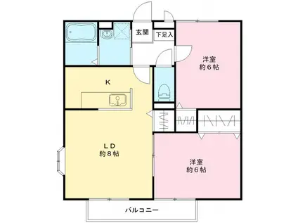 ドエルST I(1LDK/1階)の間取り写真