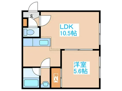 絵留夢23(1LDK/1階)の間取り写真
