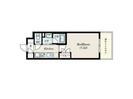 レーベスト平安(1K/8階)の間取り写真