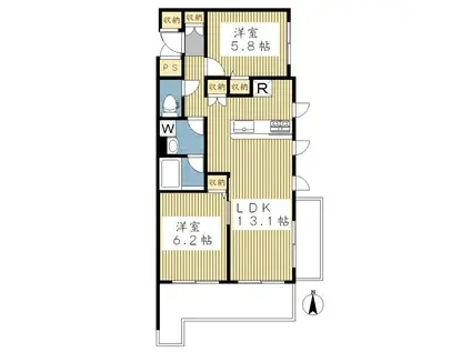 MAISON CHANOIR(2LDK/3階)の間取り写真