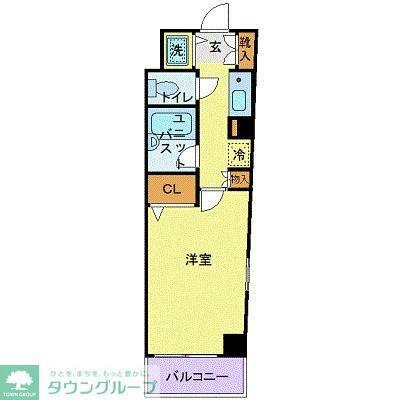 CITY SPIRE国分寺(1K/2階)の間取り写真