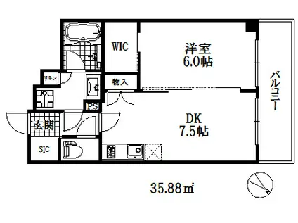 エステムコート神戸元町2リザーブ(1DK/3階)の間取り写真