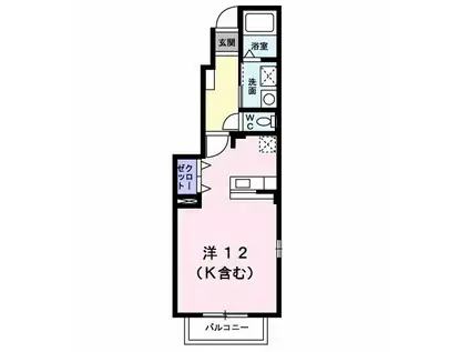 ヴィラ・ジャスティスIII(ワンルーム/1階)の間取り写真