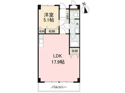 エステート太田(1LDK/3階)の間取り写真