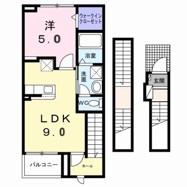 コロレ宝永町(1LDK/3階)の間取り写真