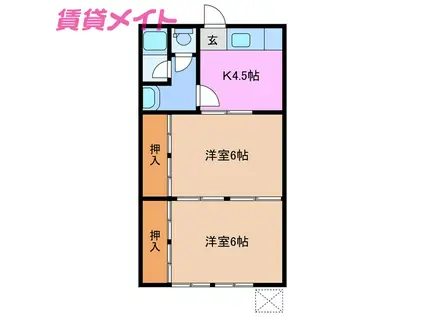 小林アパート(2DK/1階)の間取り写真