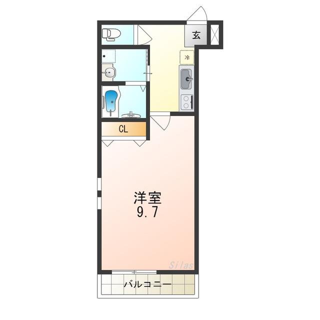 フジパレスヴィレッジ白鷺(1K/2階)の間取り写真