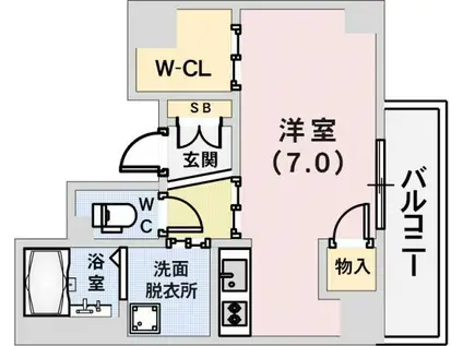 YAMATE435(1K/6階)の間取り写真
