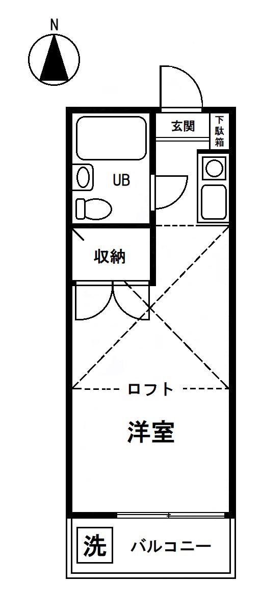 コーポハイビスカス(ワンルーム/1階)の間取り写真