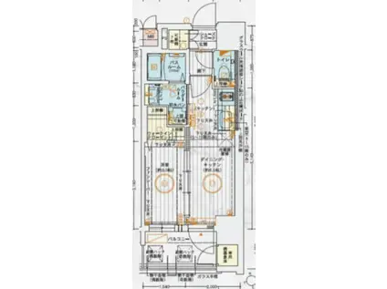 エステムコート名古屋鶴舞IIレアーヴ(1DK/15階)の間取り写真