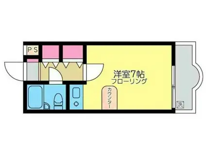 グリーンパレス(ワンルーム/3階)の間取り写真