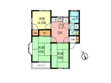 コーポ長澤(3DK/2階)の間取り写真