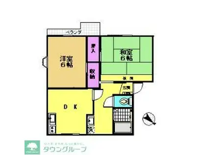メゾン並木(2DK/1階)の間取り写真