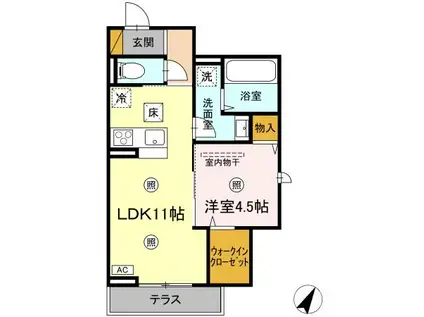 アルデア(1LDK/1階)の間取り写真