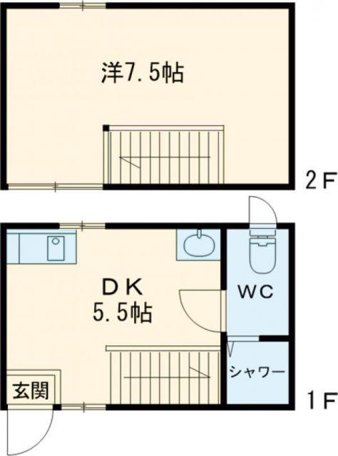 IKKA吉田C棟(1DK/1階)の間取り写真